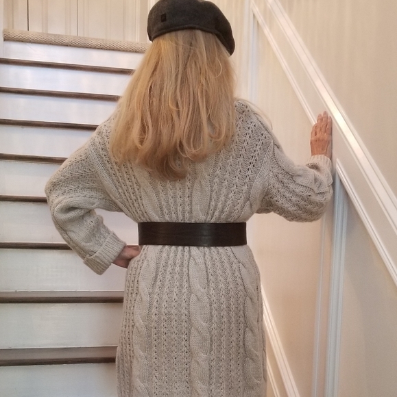 Pinch Cable Knit Mini Sweater Dress, Light Grey, S/M  $45 - Picture 10 of 10